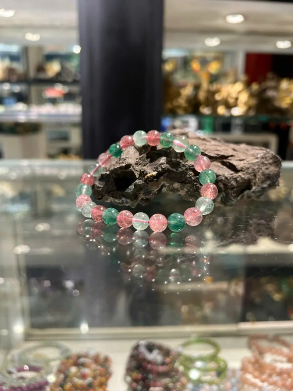 Chuỗi thạch anh dâu xanh đỏ (17.3g - 24bi) S6654-S4-1194